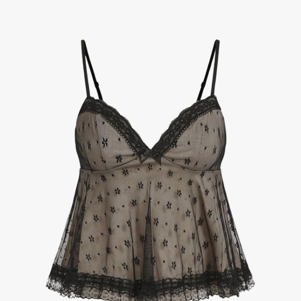 Chic Black Lace Chemise